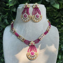 Royal Kundan Jewellery Gold Plated Polki Kundan And Beads Necklace Set