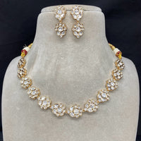 Royal Kundan Jewellery Gold Plated Polki Kundan Necklace Set