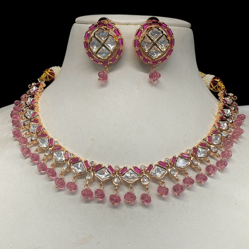 Prime Kundan Jewellery Gold Plated Polki Kundan Necklace Set