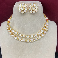 Royal Kundan Jewellery Gold Plated Polki Kundan Necklace Set