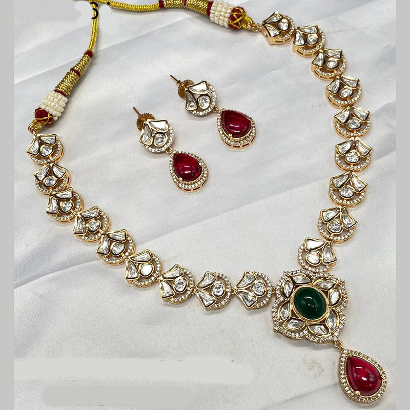 Royal Kundan Jewellery Gold Plated Polki Kundan Necklace Set