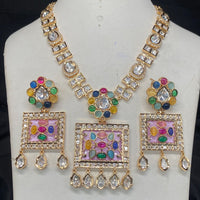 Royal Kundan Jewellery Gold Plated Polki Kundan Necklace Set