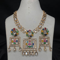 Royal Kundan Jewellery Gold Plated Polki Kundan Necklace Set