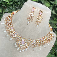 Royal Kundan Jewellery Gold Plated Polki Kundan And Pearls Necklace Set