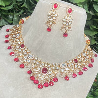 Royal Kundan Jewellery Gold Plated Polki Kundan And Pearls Necklace Set