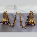 Royal Kundan Jewellery Gold Plated Polki Kundan Kanchain Jhumki Earrings