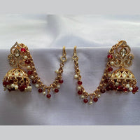 Royal Kundan Jewellery Gold Plated Polki Kundan Kanchain Jhumki Earrings