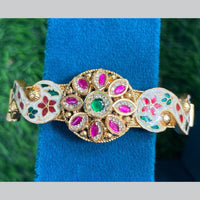 Royal Kundan Jewellery Gold Plated Pota Stone Meenakari Openbale kada