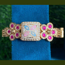 Royal Kundan Jewellery Gold Plated Pota Stone Meenakari Openbale kada