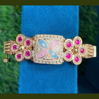 Royal Kundan Jewellery Gold Plated Pota Stone Meenakari Openbale kada