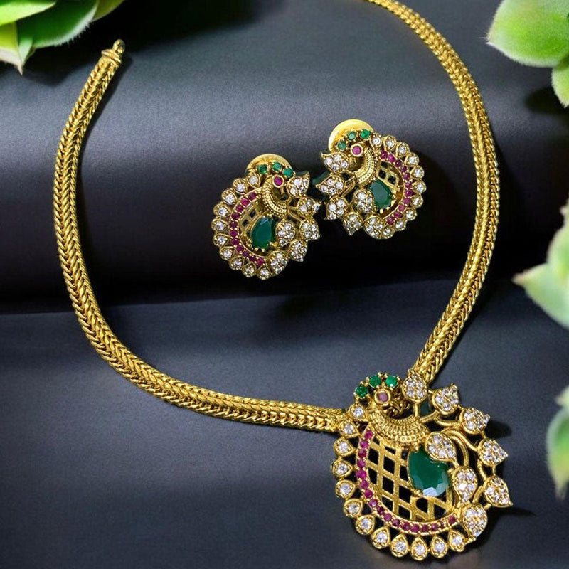 Prime Kundan Jewellery Gold Plated Austrian Stone Necklace Set