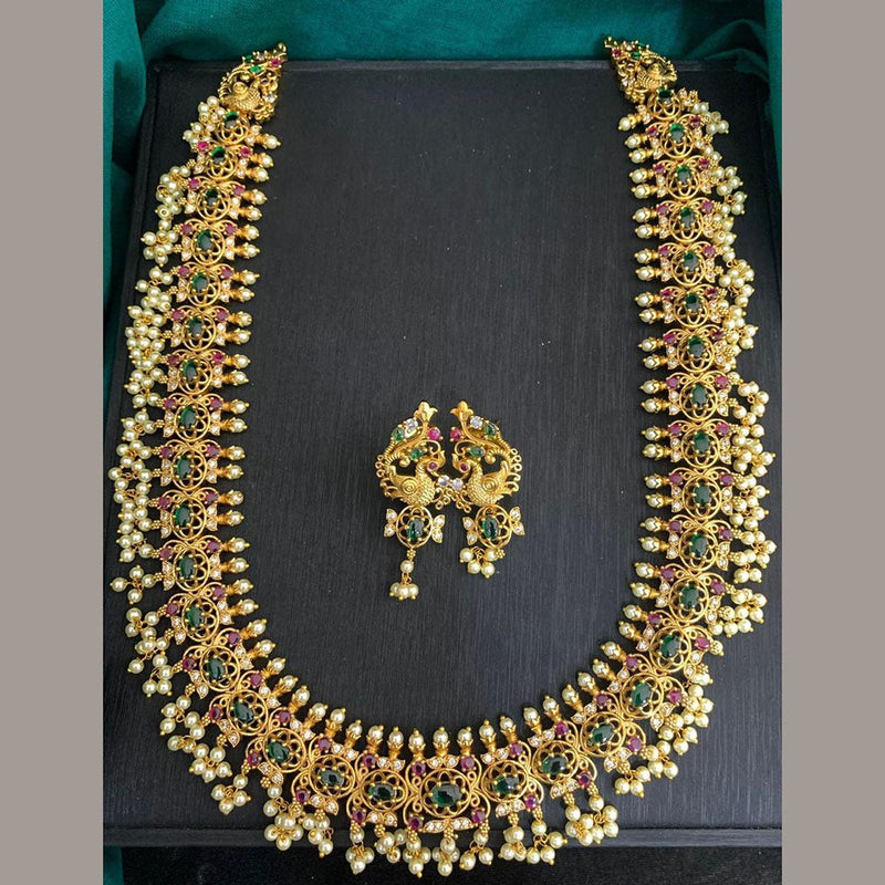 Prime Kundan Jewellery Gold Plated Polki Kundan And Pearls Necklace Set