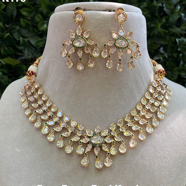 Prime Kundan Jewellery Gold Plated Polki Kundan Necklace Set