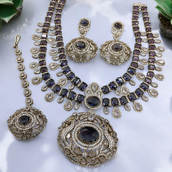 Prime Kundan Jewellery Gold Plated Crystal Stone Necklace Set