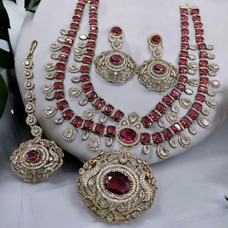 Prime Kundan Jewellery Gold Plated Crystal Stone Necklace Set