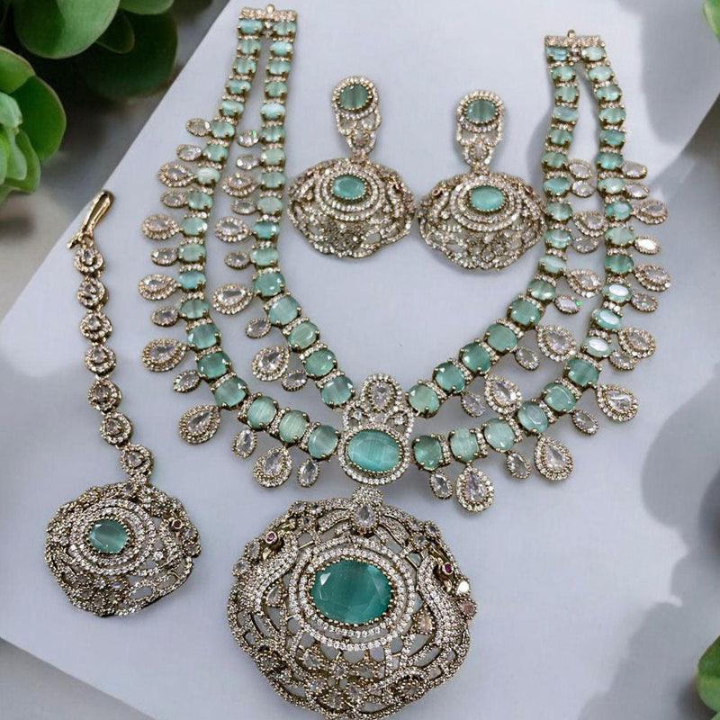 Prime Kundan Jewellery Gold Plated Crystal Stone Necklace Set