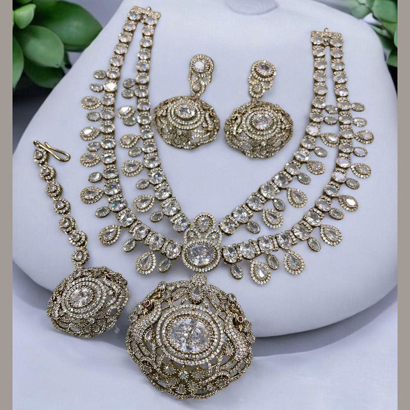 Prime Kundan Jewellery Gold Plated Crystal Stone Necklace Set