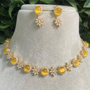 Royal Kundan Jewellery Gold Plated American Diamonds Necklace Set