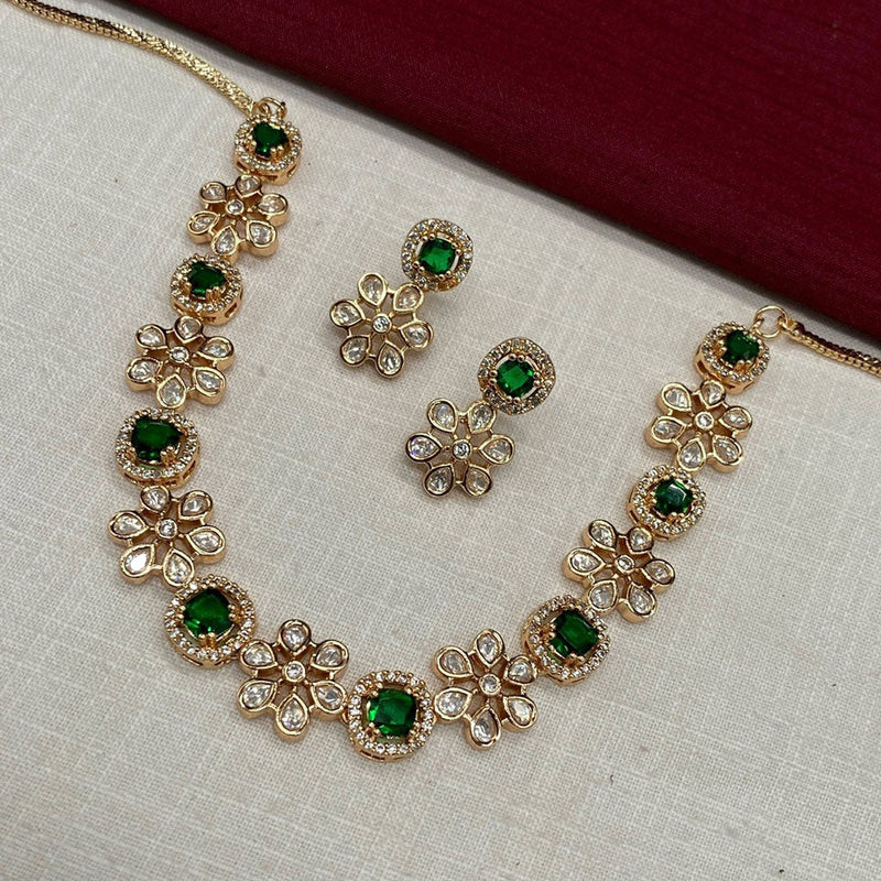 Royal Kundan Jewellery Gold Plated Polki Kundan Necklace Set