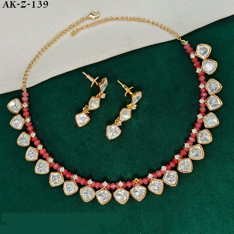 Royal Kundan Jewellery Gold Plated Polki Kundan Necklace Set