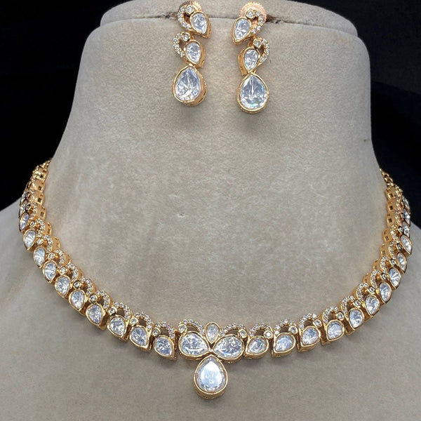 Royal Kundan Jewellery Gold Plated Polki Kundan Necklace Set