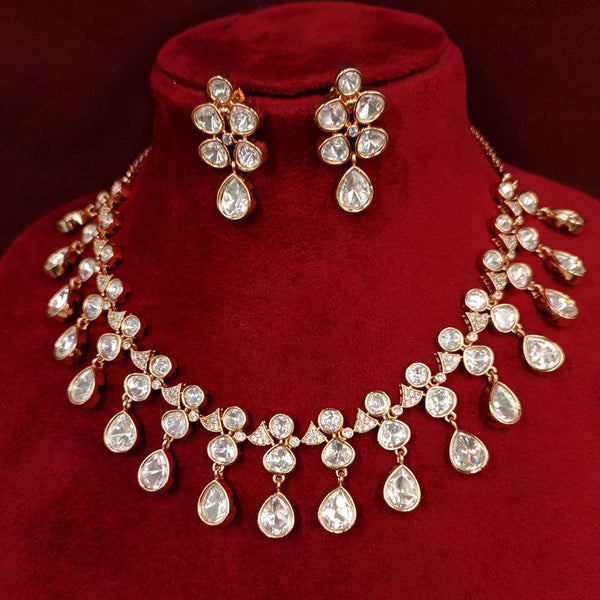 Royal Kundan Jewellery Gold Plated Polki Kundan Necklace Set