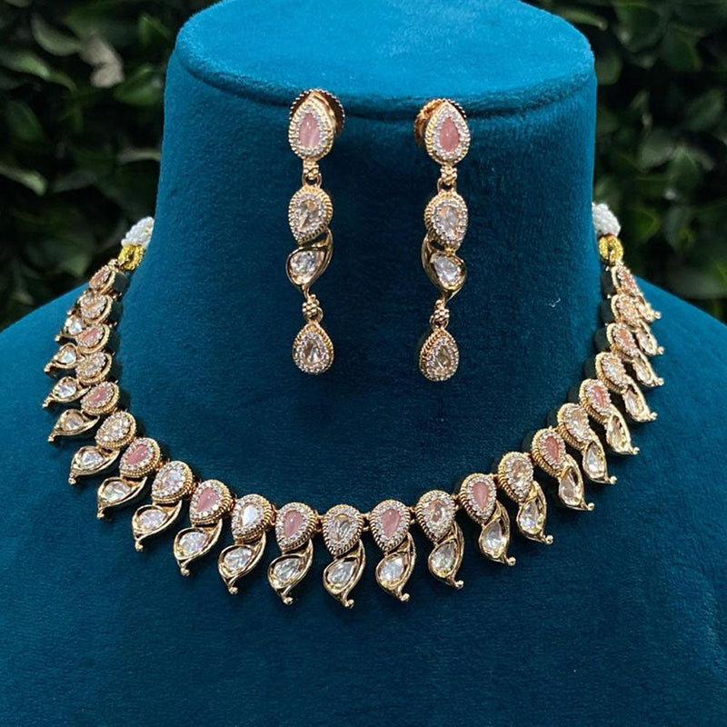 Royal Kundan Jewellery Gold Plated Polki Kundan Necklace Set