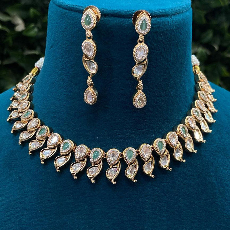 Royal Kundan Jewellery Gold Plated Polki Kundan Necklace Set