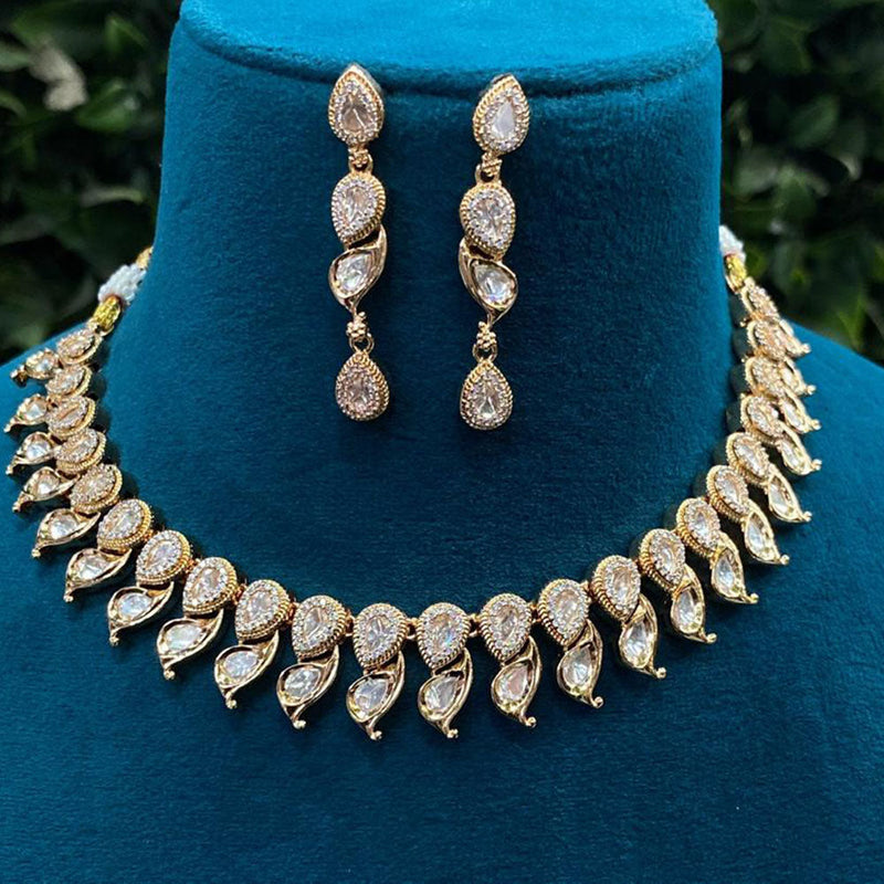 Royal Kundan Jewellery Gold Plated Polki Kundan Necklace Set