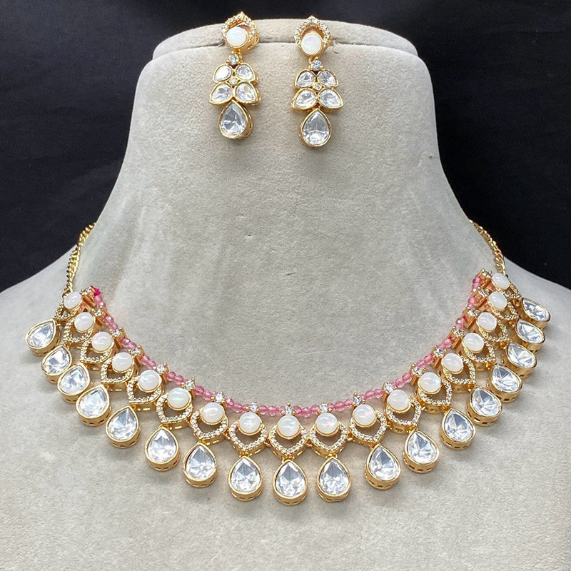 Royal Kundan Jewellery Gold Plated Polki Kundan Necklace Set