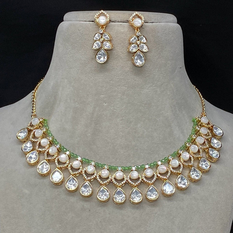 Royal Kundan Jewellery Gold Plated Polki Kundan Necklace Set