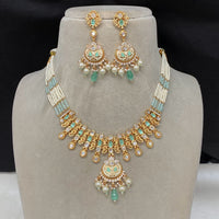 Royal Kundan Jewellery Gold Plated Polki Kundan And Pearls Necklace Set