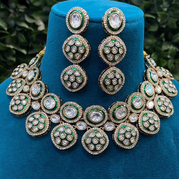 Royal Kundan Jewellery Gold Plated Polki Kundan Necklace Set