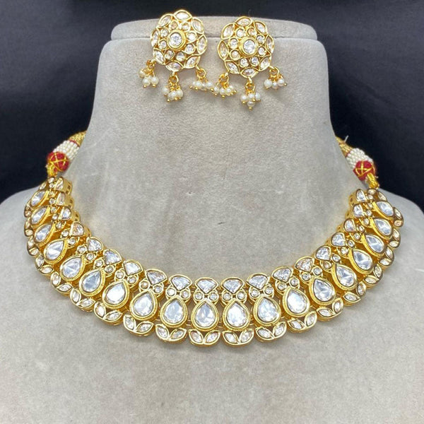 Royal Kundan Jewellery Gold Plated Polki Kundan Necklace Set