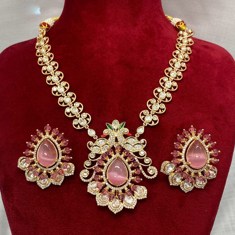 Royal Kundan Jewellery Gold Plated Polki Kundan Necklace Set