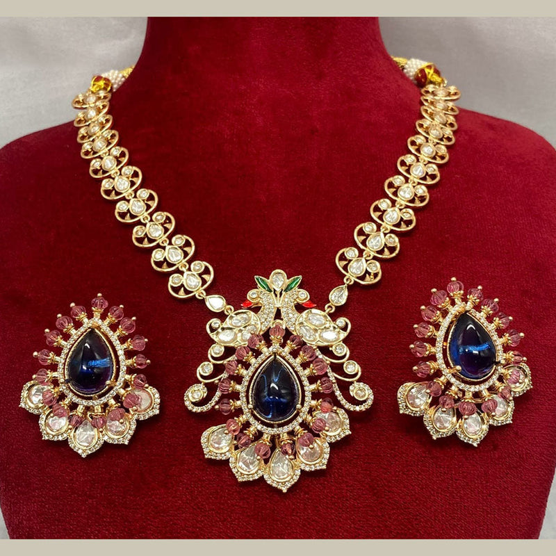 Royal Kundan Jewellery Gold Plated Polki Kundan Necklace Set