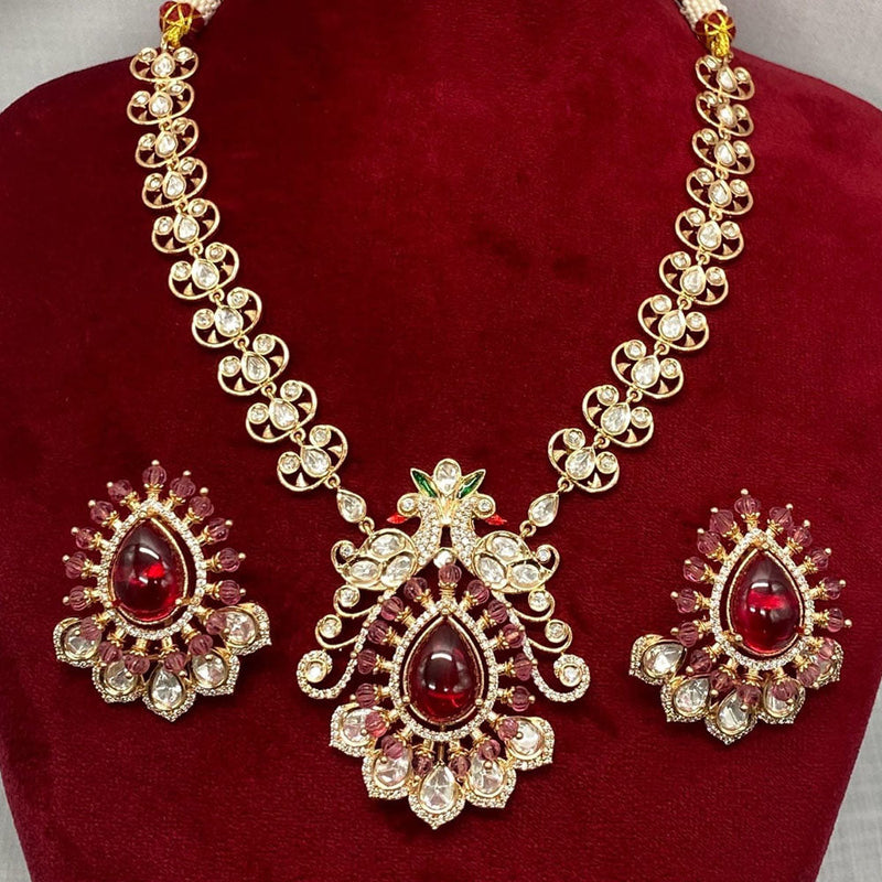 Royal Kundan Jewellery Gold Plated Polki Kundan Necklace Set