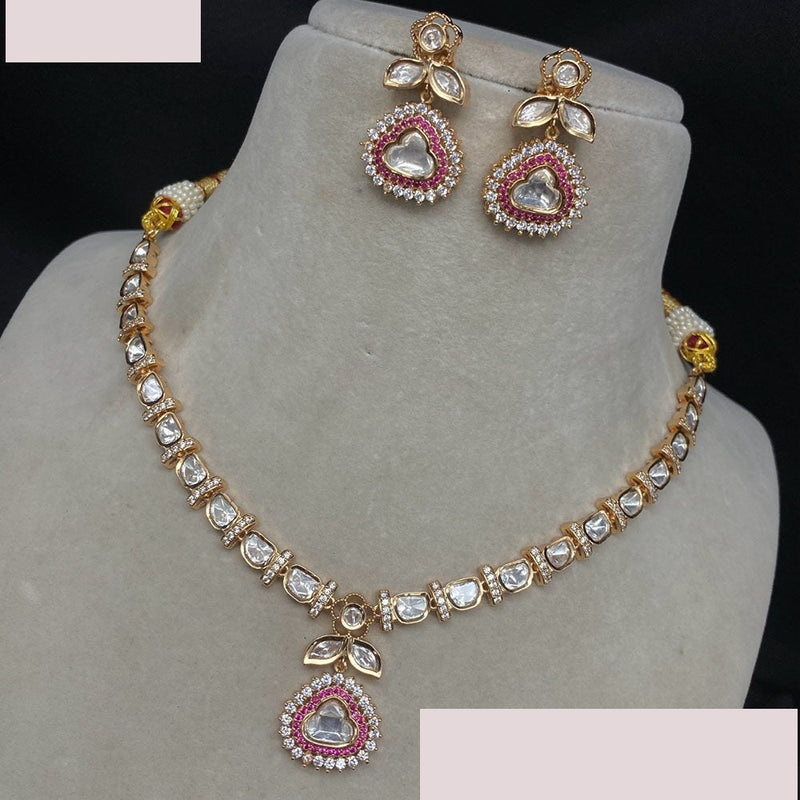 Royal Kundan Jewellery Gold Plated Polki Kundan Necklace Set