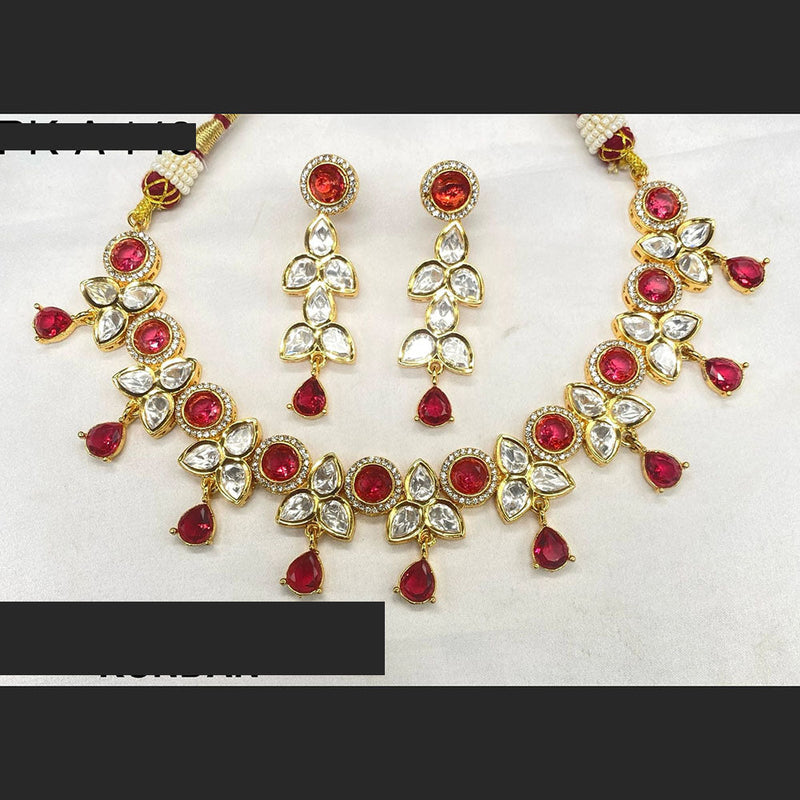 Royal Kundan Jewellery Gold Plated Polki Kundan Necklace Set