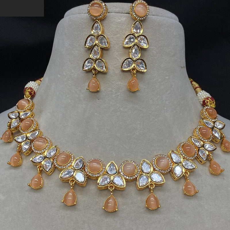 Royal Kundan Jewellery Gold Plated Polki Kundan Necklace Set