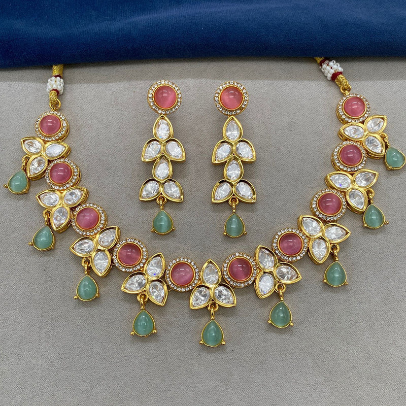 Royal Kundan Jewellery Gold Plated Polki Kundan Necklace Set