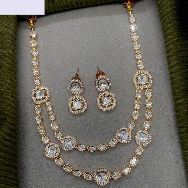 Royal Kundan Jewellery Gold Plated Polki Kundan Necklace Set