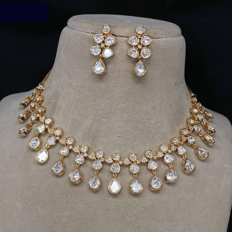 Royal Kundan Jewellery Gold Plated Polki Kundan Necklace Set