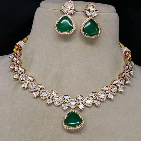 Royal Kundan Jewellery Gold Plated Polki Kundan Necklace Set