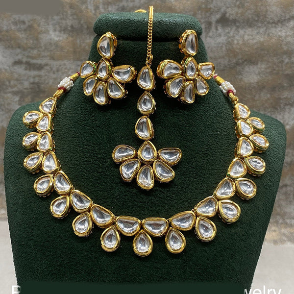 Prime Kundan Jewellery Gold Plated Kundan Stone Necklace Set