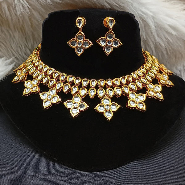 Prime Kundan Jewellery Gold Plated Kundan Stone Necklace Set