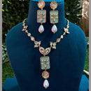 Royal Kundan Jewellery Gold Plated Polki Kundan Meenakari Necklace Set