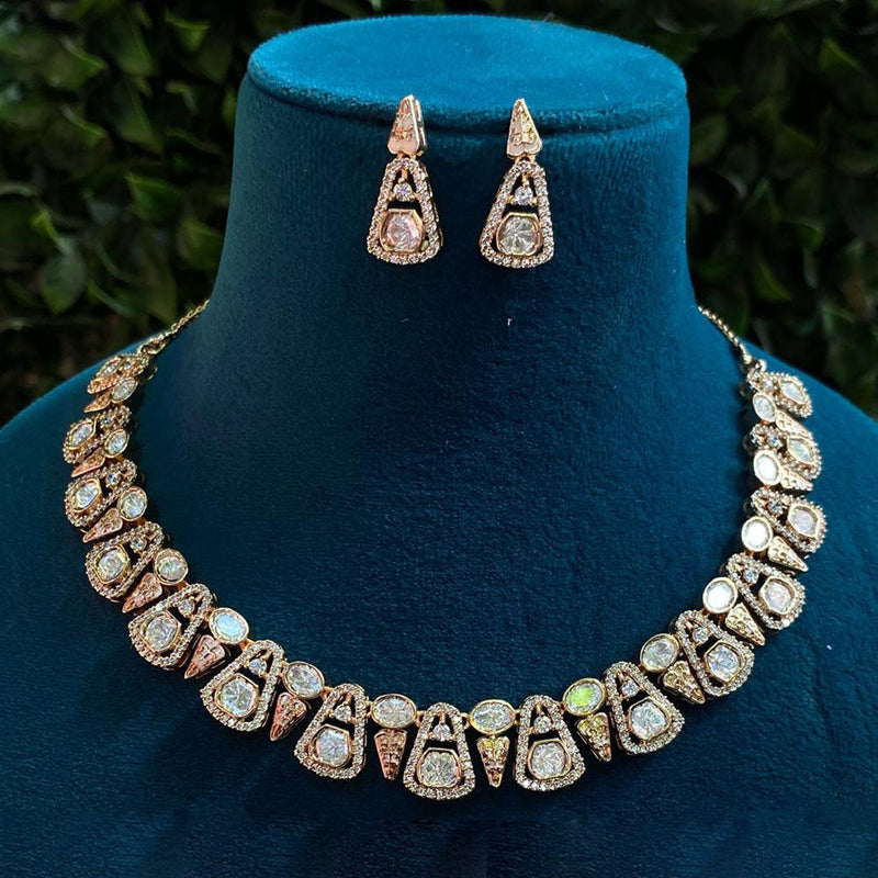 Royal Kundan Jewellery Gold Plated Polki Kundan Necklace Set