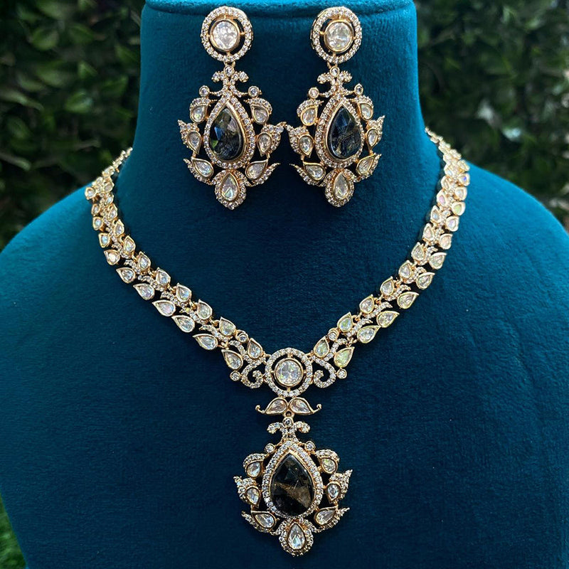 Royal Kundan Jewellery Gold Plated Polki Kundan Necklace Set