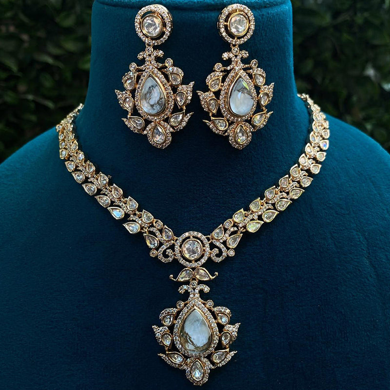 Royal Kundan Jewellery Gold Plated Polki Kundan Necklace Set